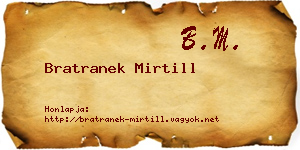 Bratranek Mirtill névjegykártya